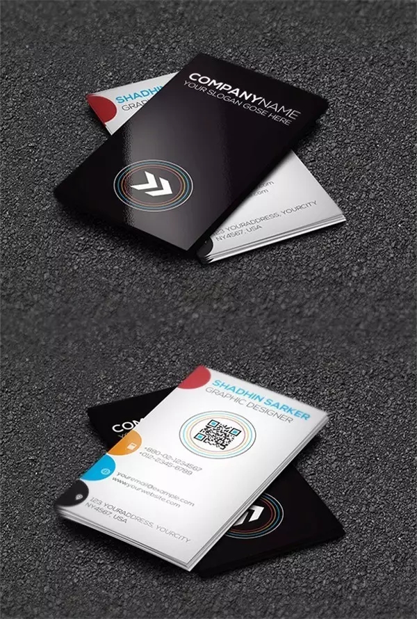 business card，Design，QR code，plane，